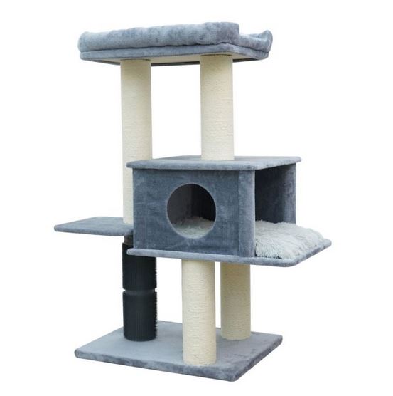 PetPals Lulu Cat Tree GREY 4LEVEL