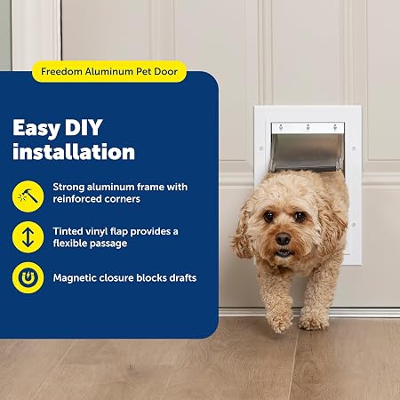 PetSafe Freedom Aluminum Pet Door with White Frame Small