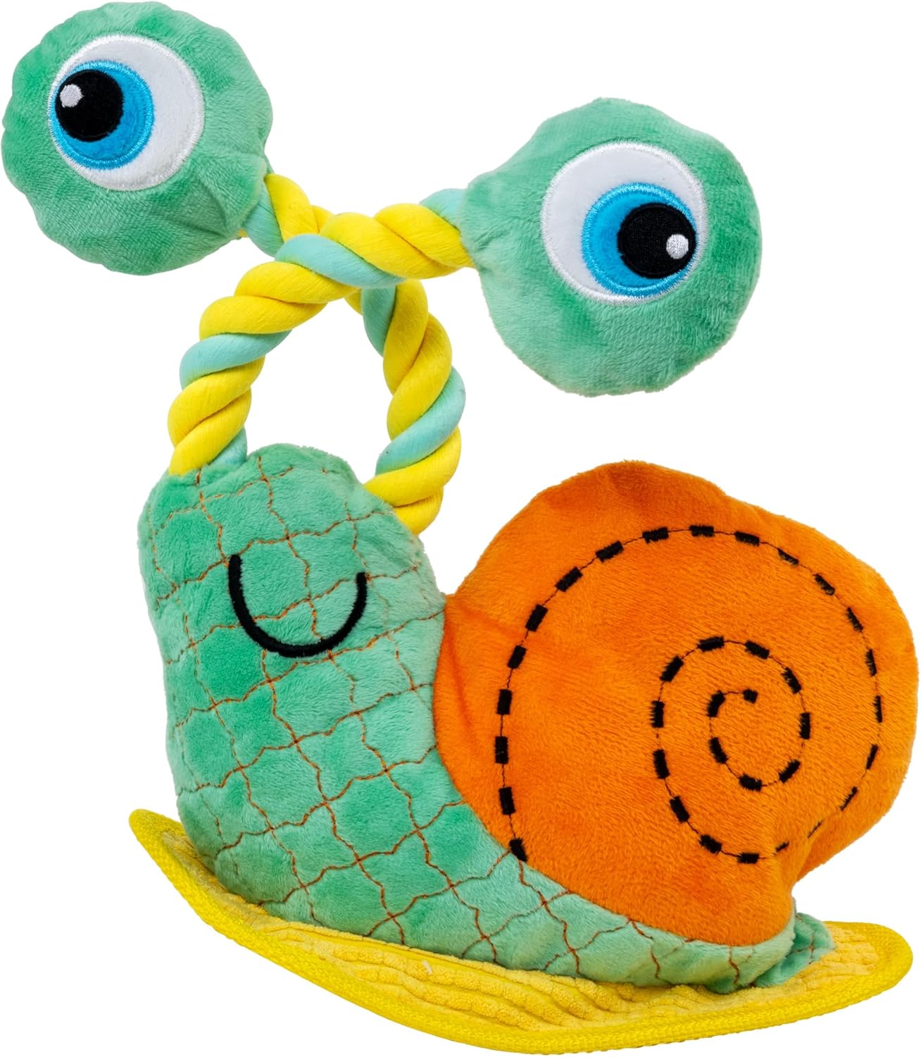 KONG Bendeez Dog Toy – Durable Plush with Rope SNAIL LG