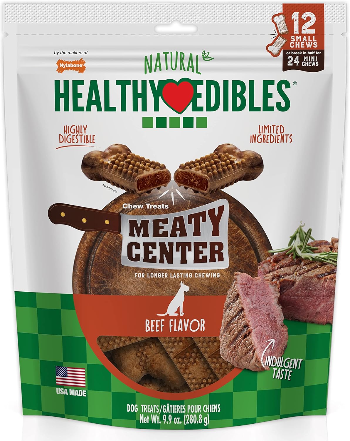 Nylabone Meaty Center Chew12ct