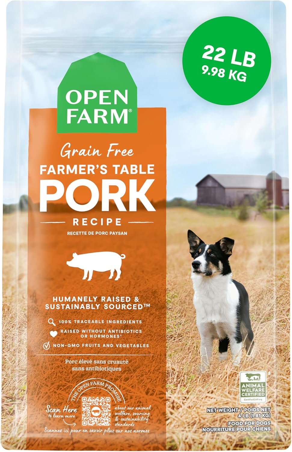 OPEN FARM DOG PORK GF 22LB