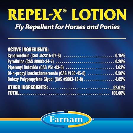 Farnam Repel-X Lotion Fly Repellent for Horses and Ponies lotion 8OZ