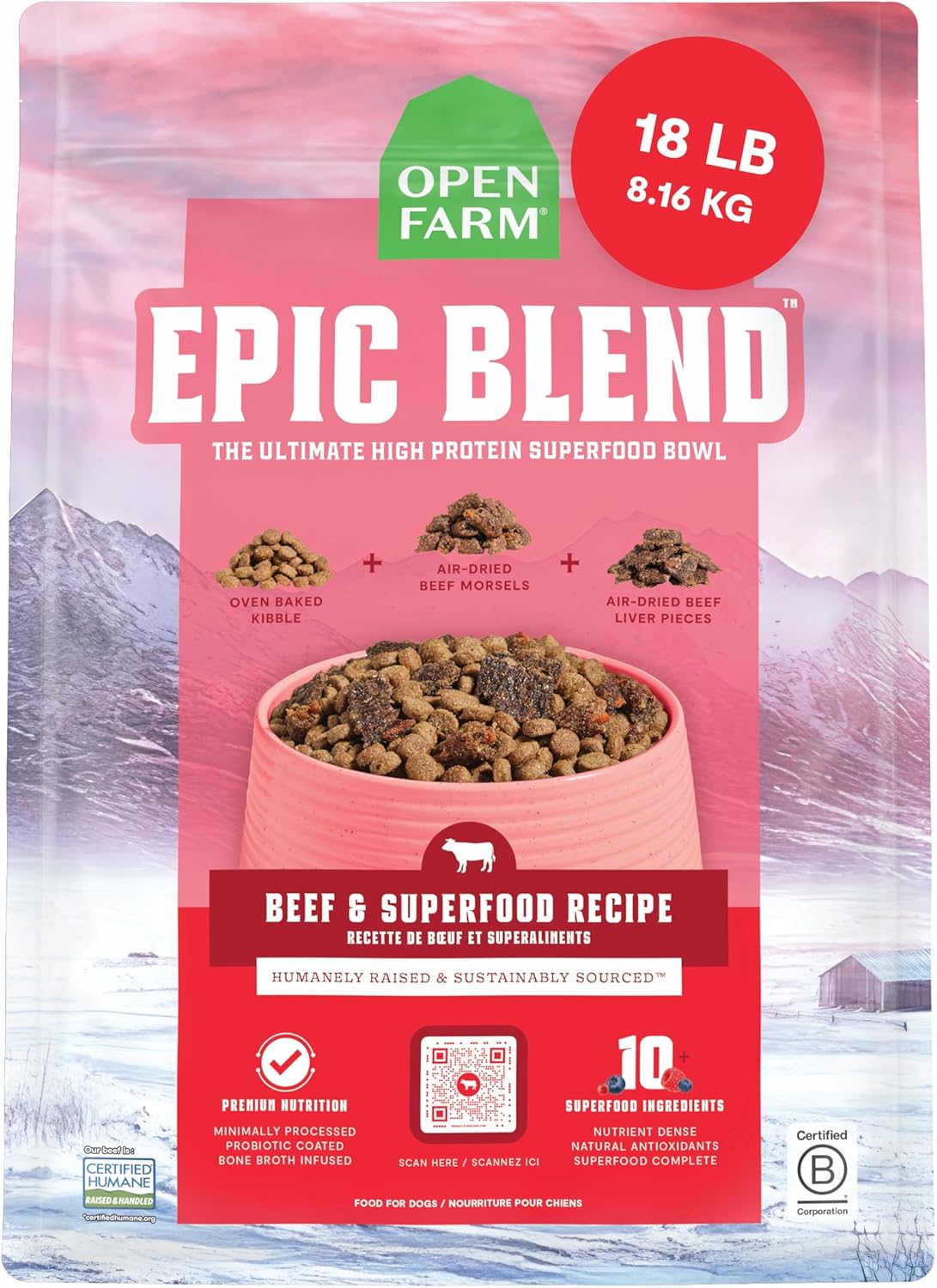 OPEN FARM EPIC BEEF SF 18LB