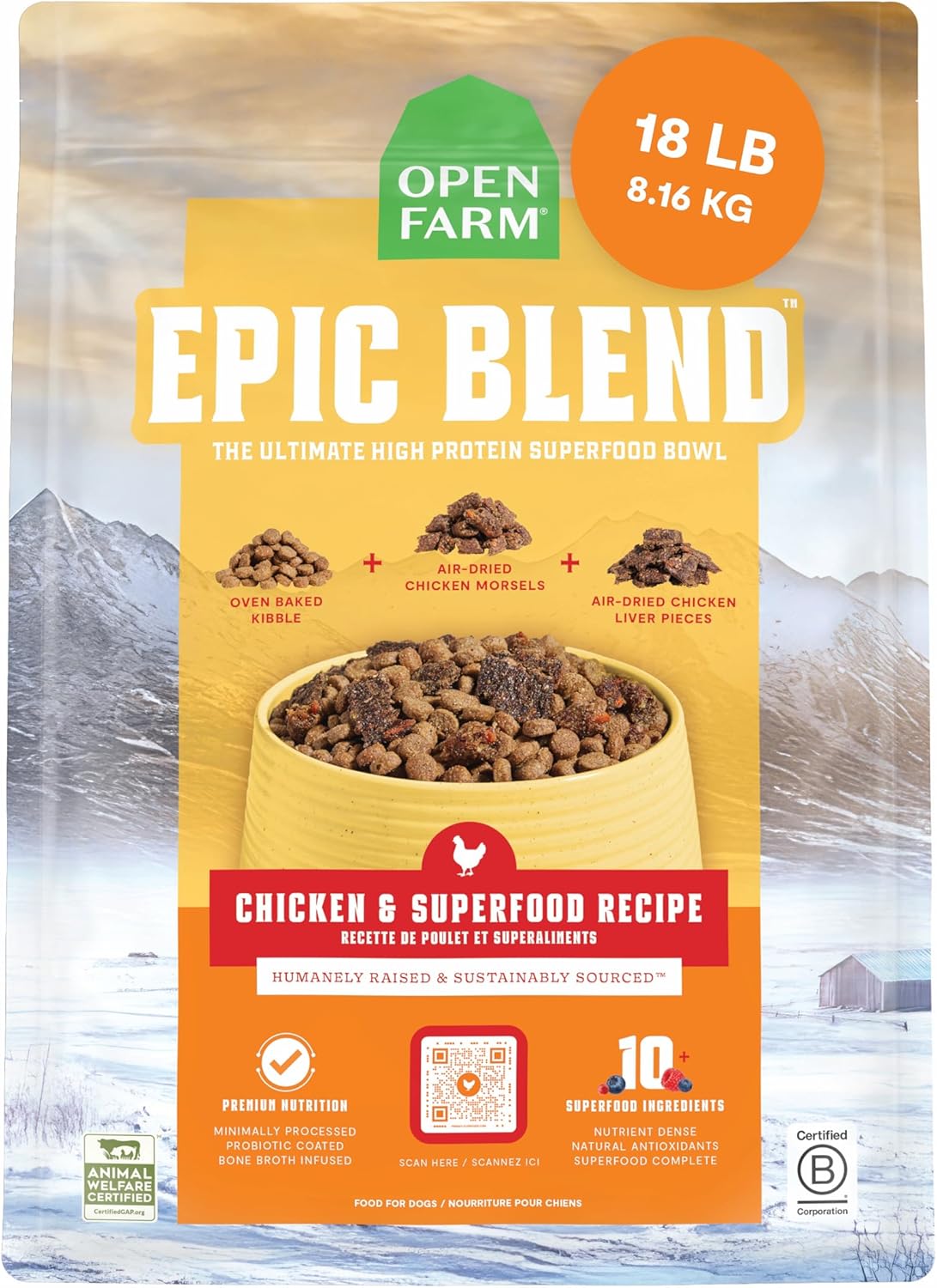 OPEN FARM EPIC CHICKEN SF 18LB