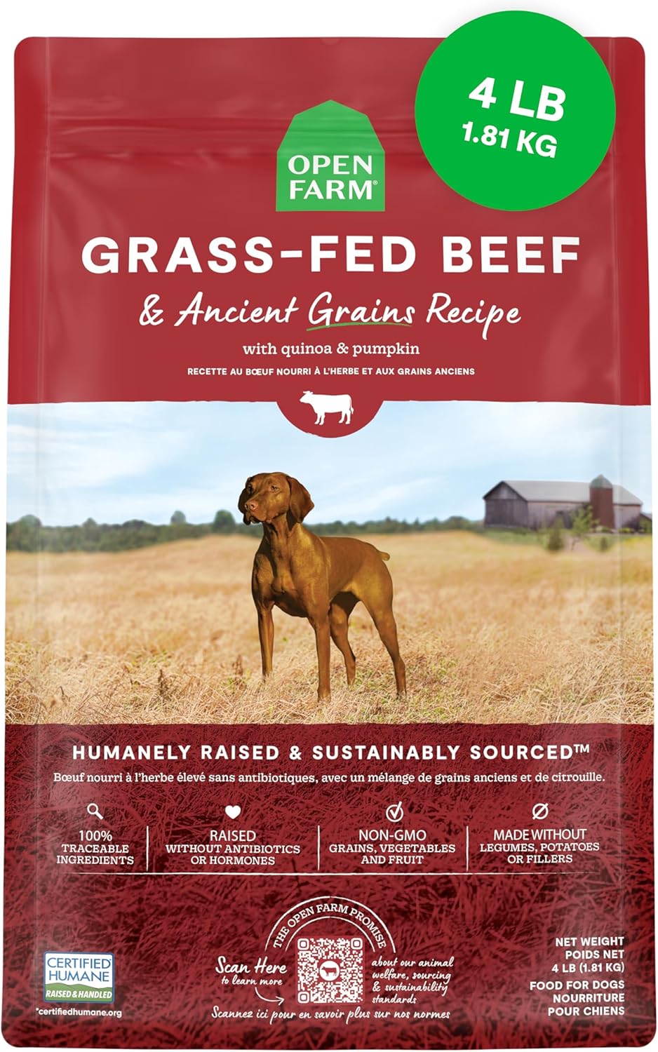 OPEN FARM DOG BEEF AG 4LB