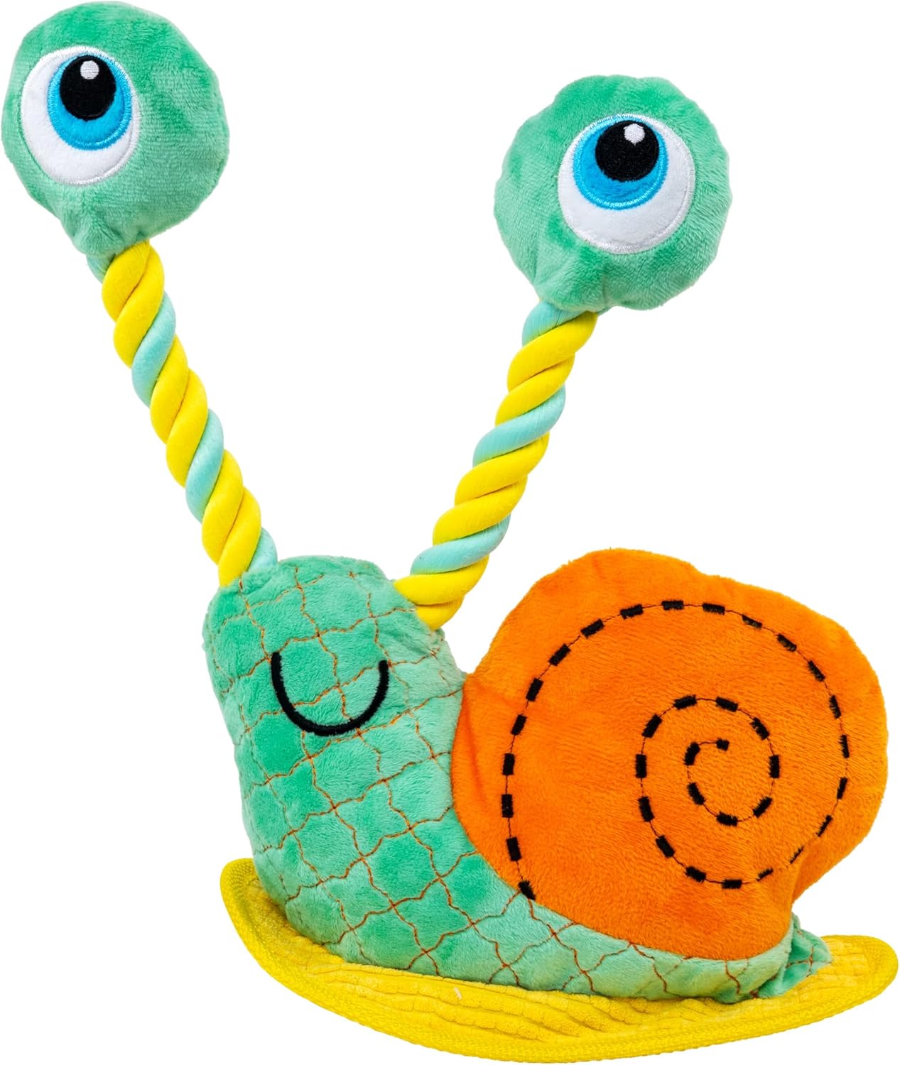 KONG Bendeez Dog Toy – Durable Plush with Rope SNAIL LG