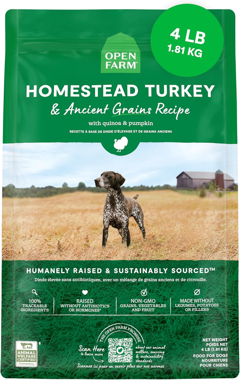 OPEN FARM DOG TURKY AG 4LB
