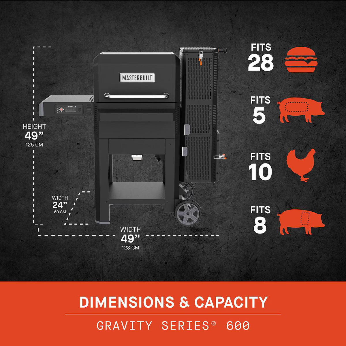 Masterbuilt Gravity Series 600 Digital Charcoal Grill + Smoker - MB20041023