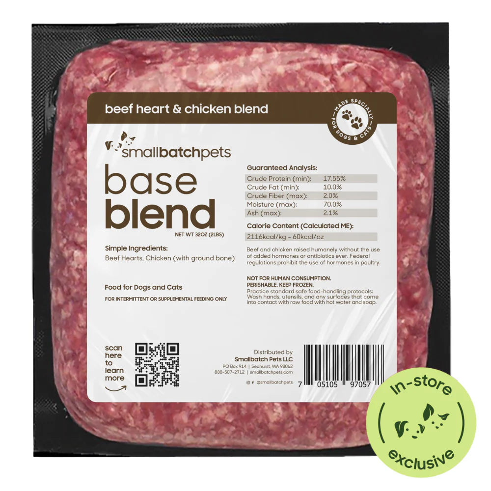 Smallbatch Frozen Raw Beef Heart & Chicken Base Blend 2lb
