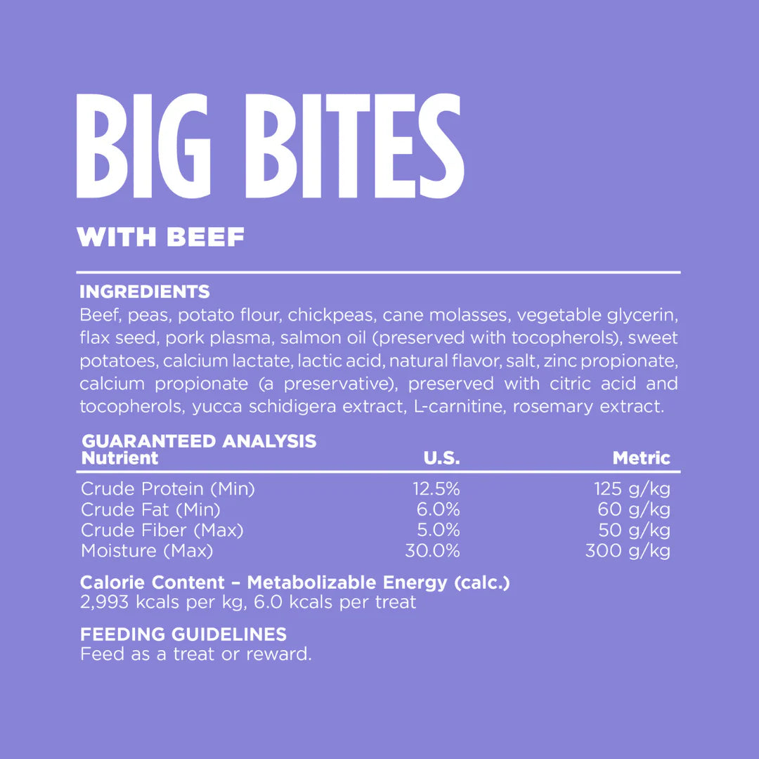 Nutrisource Element Big Bites Dog Treat 14oz Beef