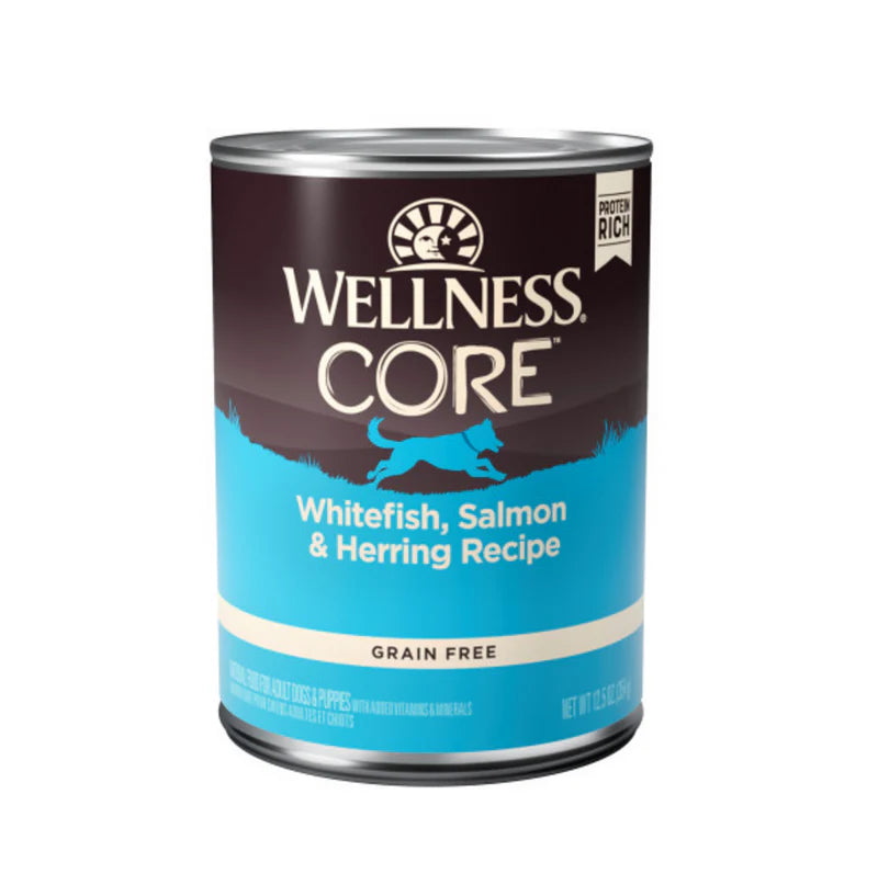 Wellness CORE Grain-Free Whitefish, Salmon & Herring Formula Canned Dog Food 12.5oz