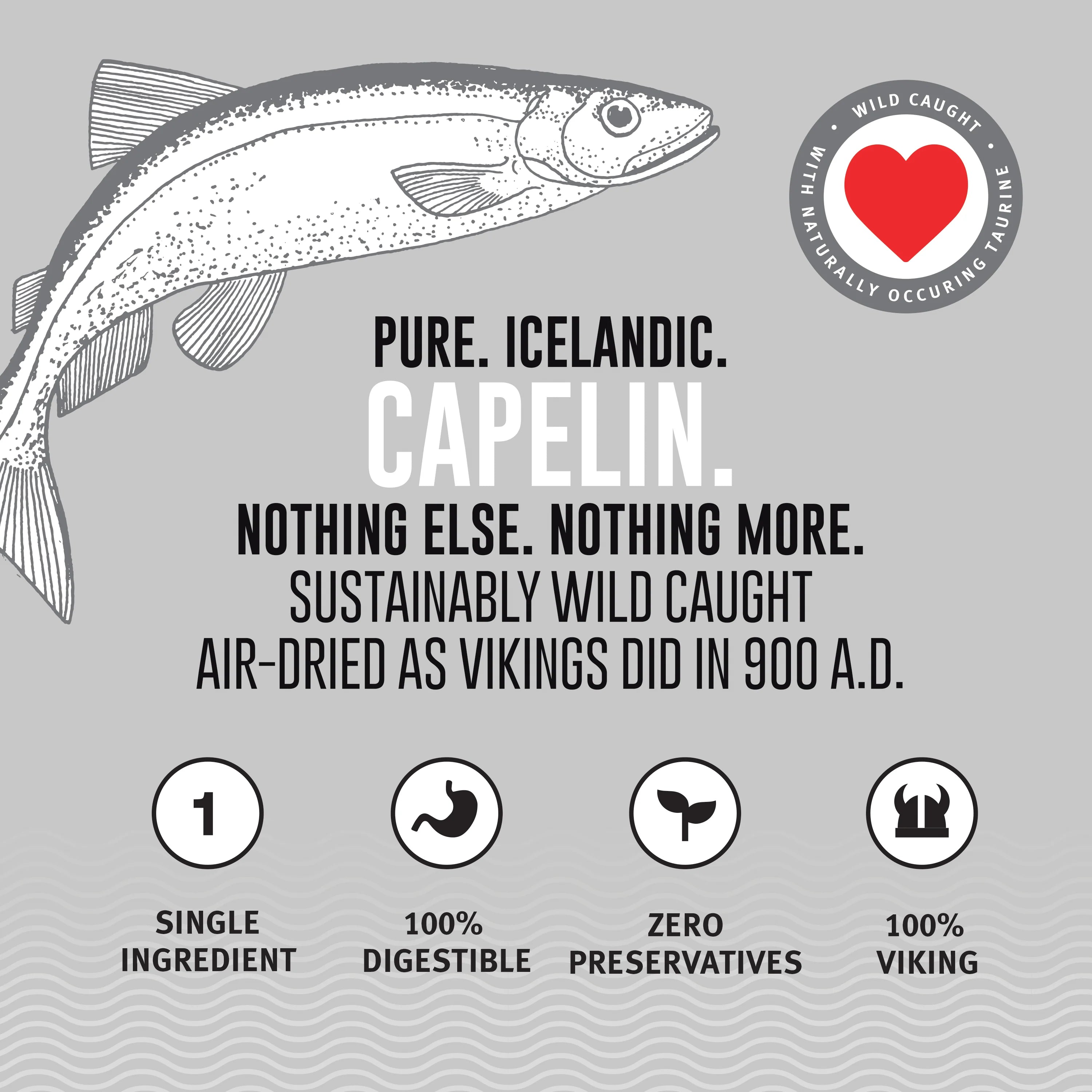 ICELANDIC CAPELIN WHOLE FISH & PIECES 1.5oz