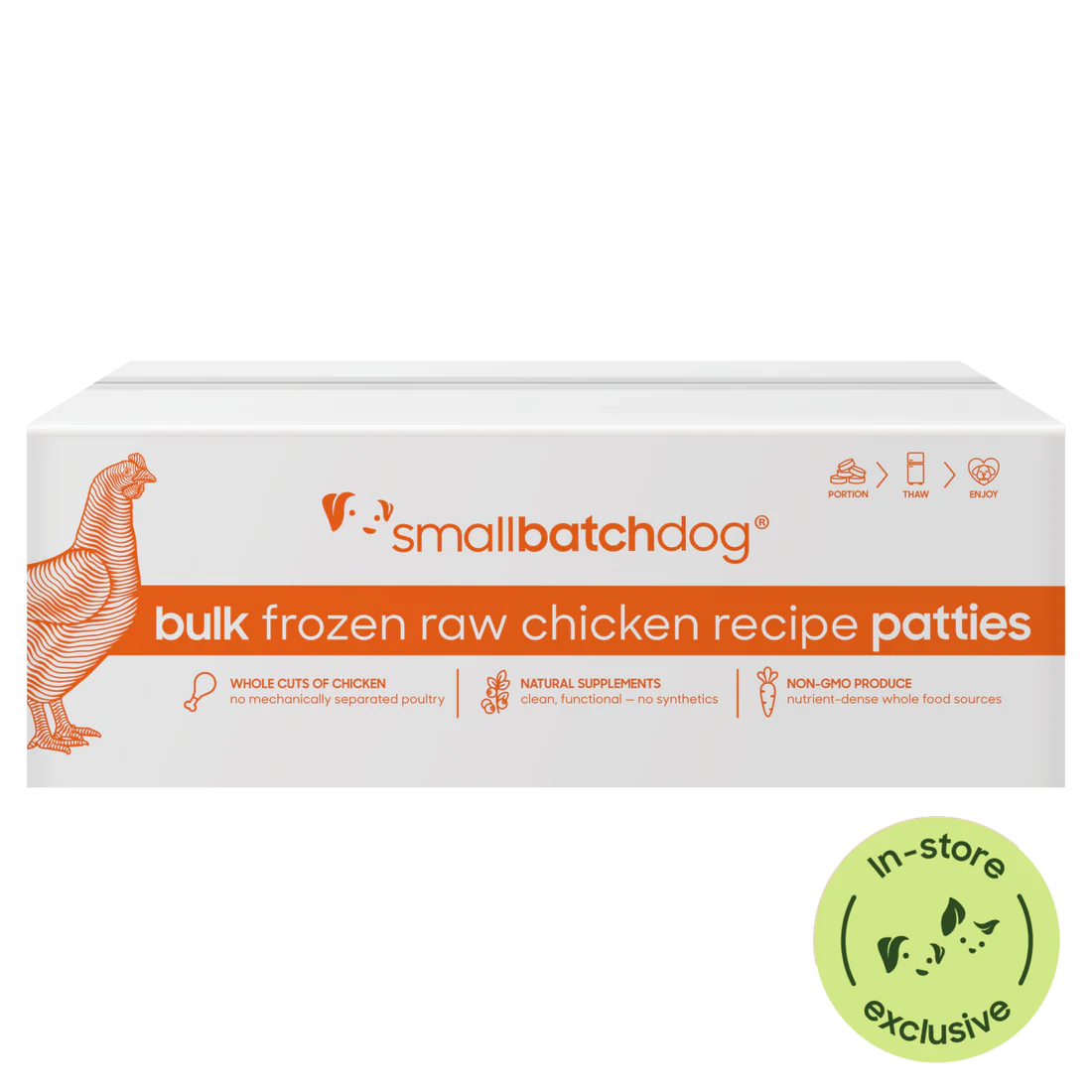 Smallbatch Frozen Raw Chicken Patties 18lb Case