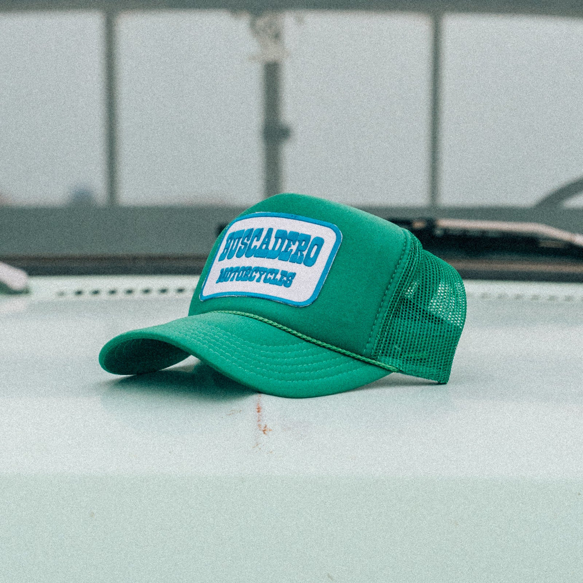 'Blue Barrel’ Foam Trucker Hat - Green