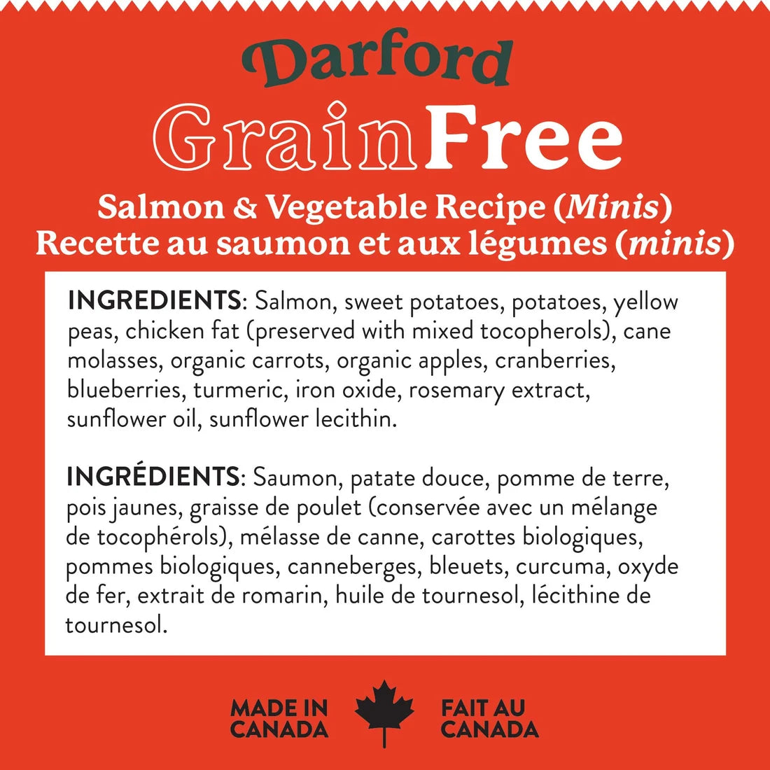 Darford Grain-Free Salmon & Vegetable Flavored Dog Biscuits 15lb