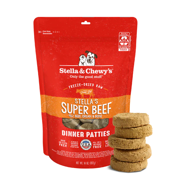 Stella & Chewy's Super Beef Freeze-Dried Patties for Dogs 5.5oz