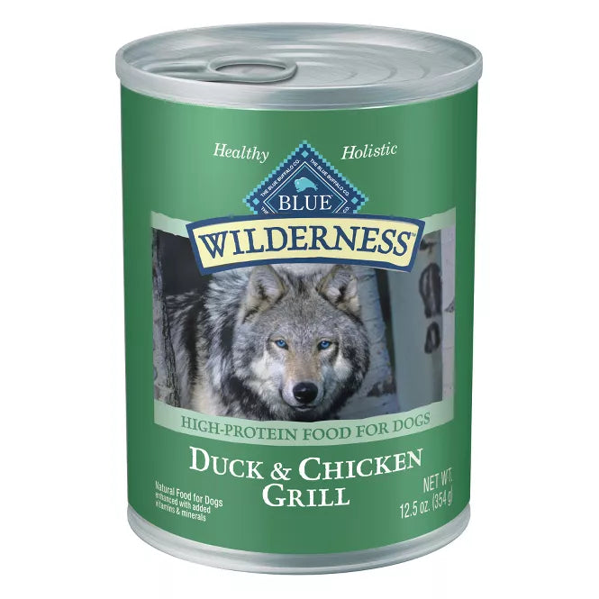 Blue Buffalo Wilderness High Protein Duck & Chicken Canned Dog Food 12.5oz