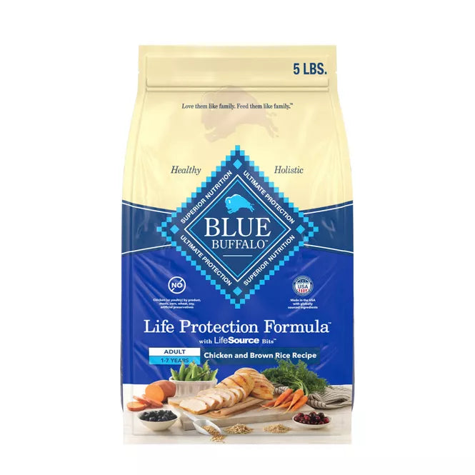 Blue Buffalo Adult Dry Dog Food with Chicken and Brown Rice 5lb