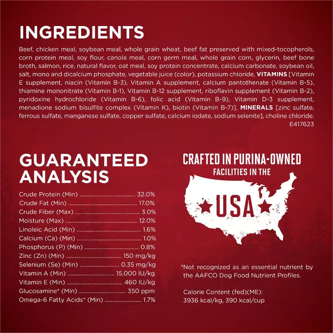 Purina ONE SmartBlend True Instinct High Protein Natural Real Beef & Salmon Flavor Dry Dog Food 27lb