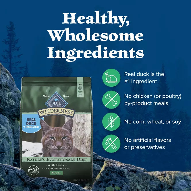 Blue Buffalo Wilderness Grain Free Duck Adult Dry Cat Food 5lb