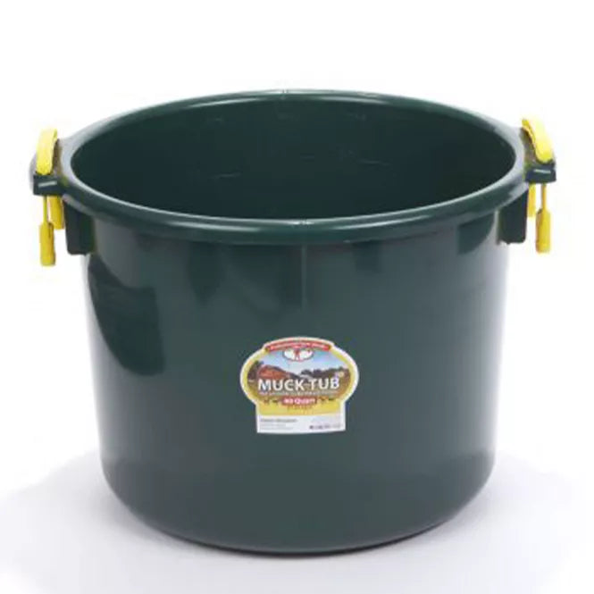 Little Giant Durable & Versatile Utility Muck Tub with Handles Green 40qt