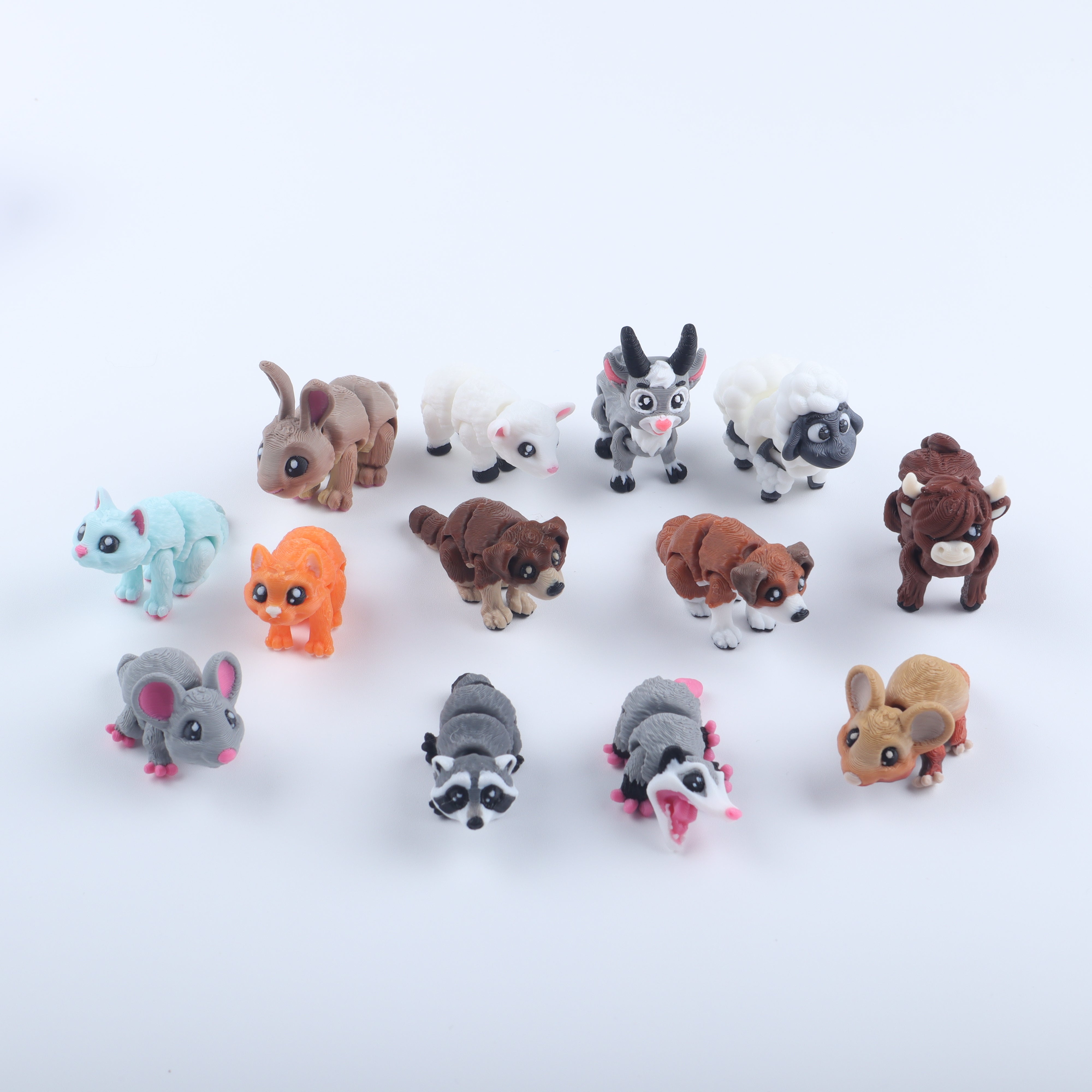 3D Printed Mini Forest, Farm & Home Animal Fidget Toy Pack – Cute Good
