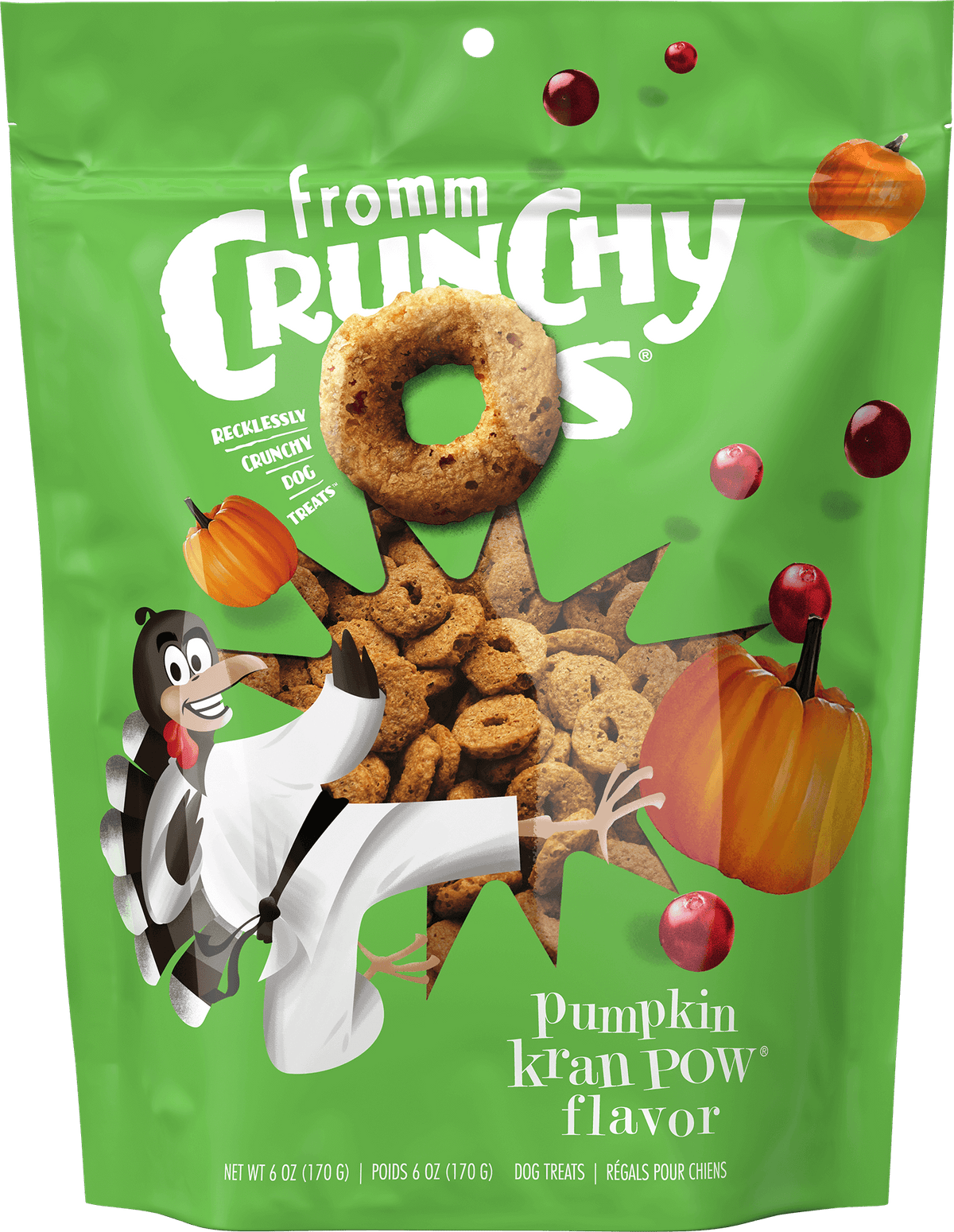 Fromm Crunchy O's Pumpkin Kran Pow Flavored Dog Treats 6oz
