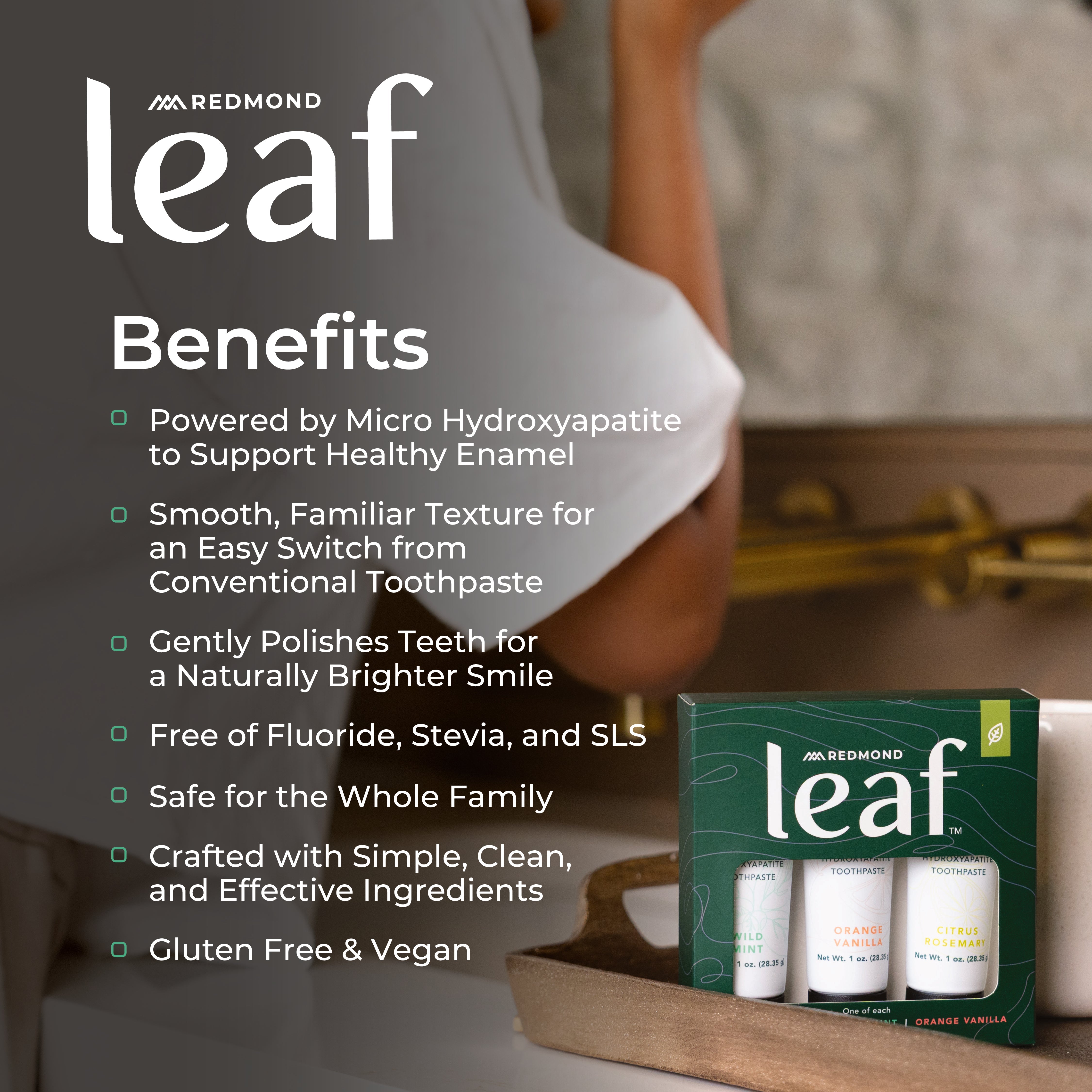 Leaf Toothpaste Variety Pack (3 Count, 1 oz Tube of each flavor)