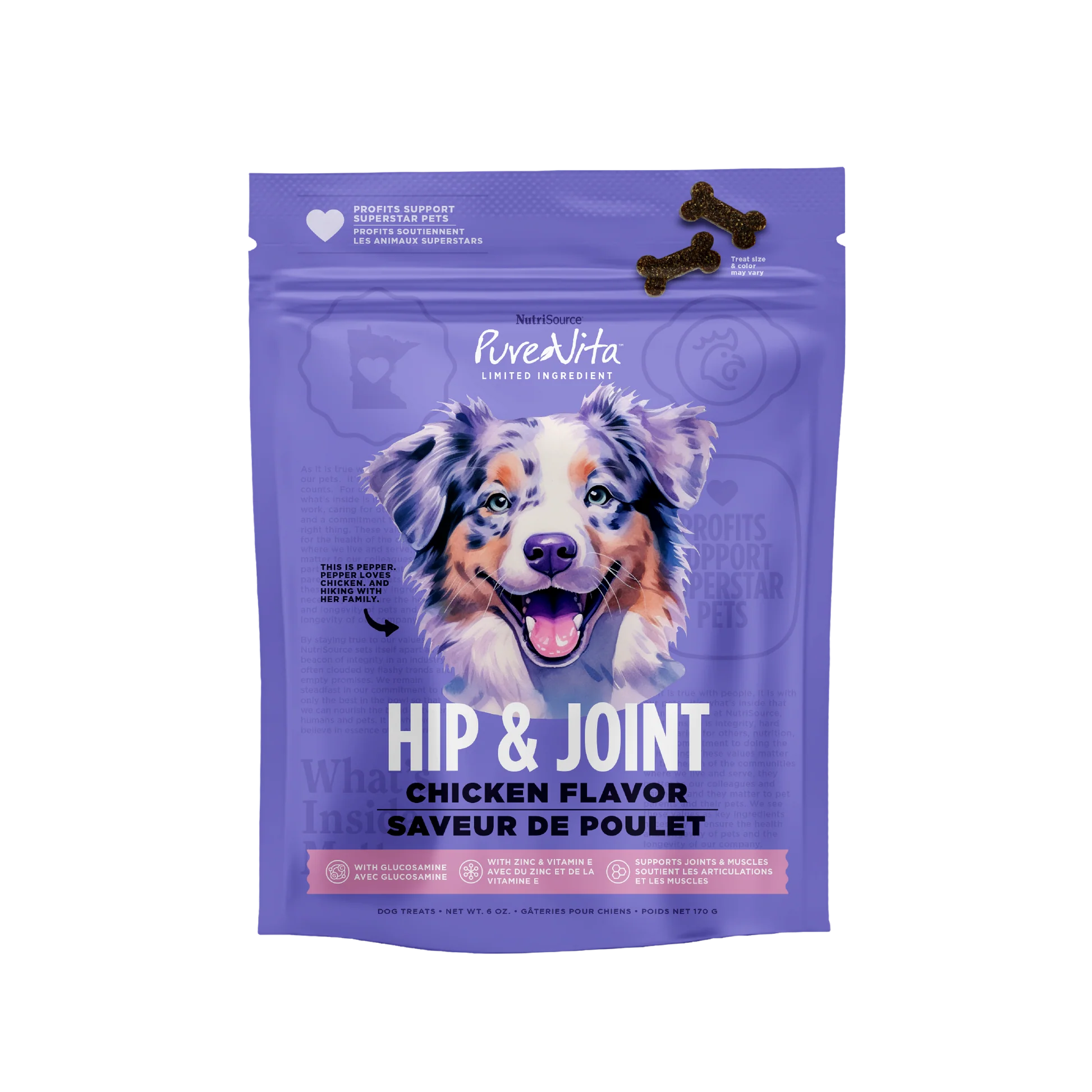 NutriSource Pure Vita Hip & Joint Dog Treats 6oz