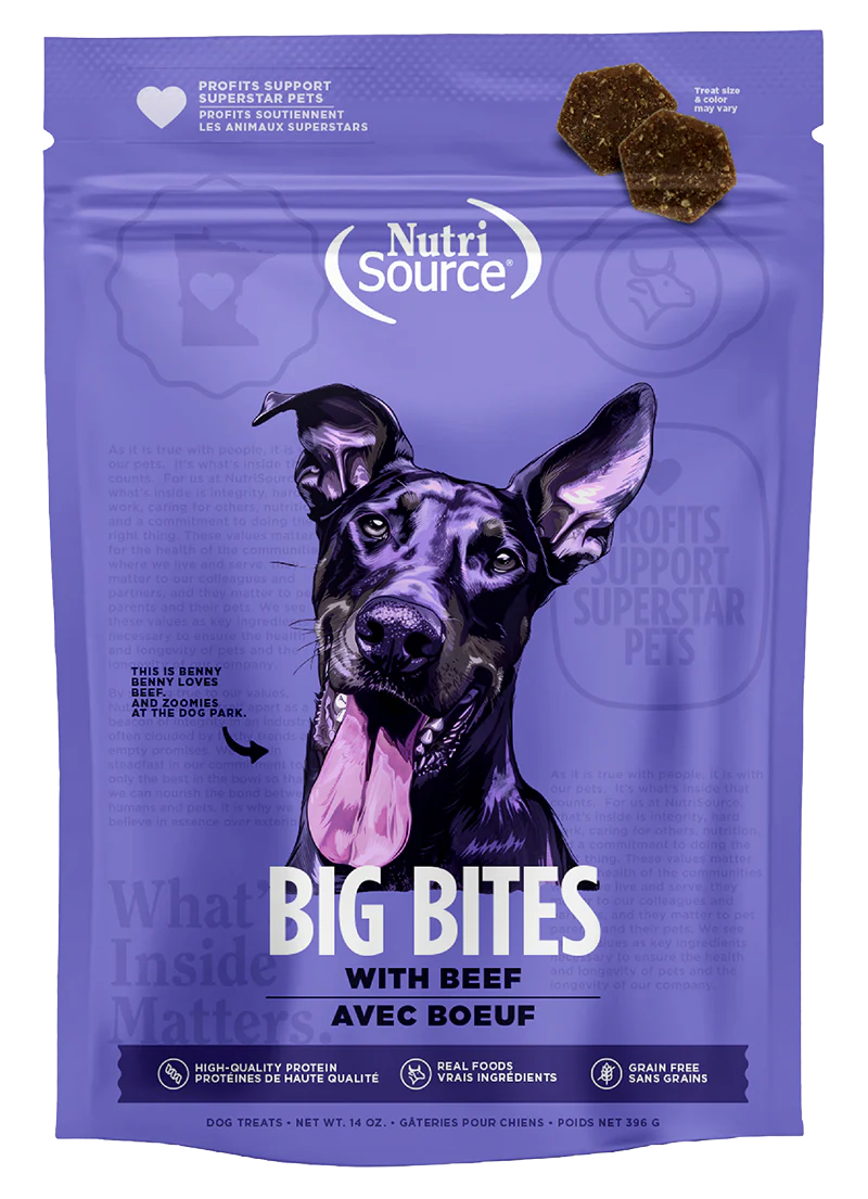 Nutrisource Element Big Bites Dog Treat 14oz Beef