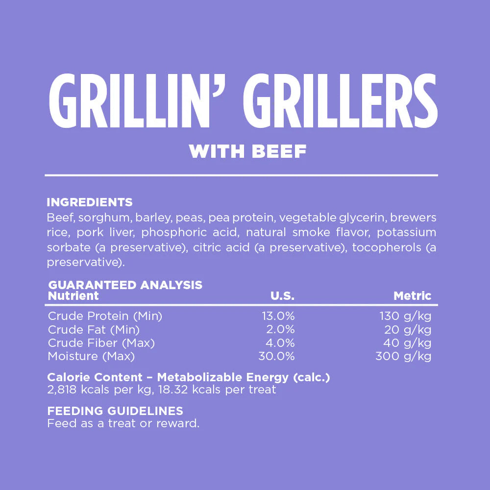 NutriSource GRILLERS BEEF TREAT 12OZ