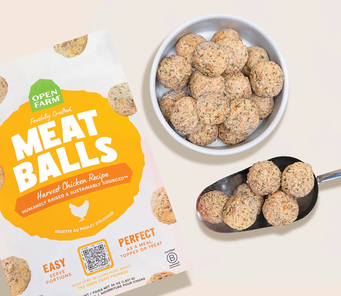 OPEN FARM Harvest Chicken Freshly Crafted Meatballs for Dogs 3LB