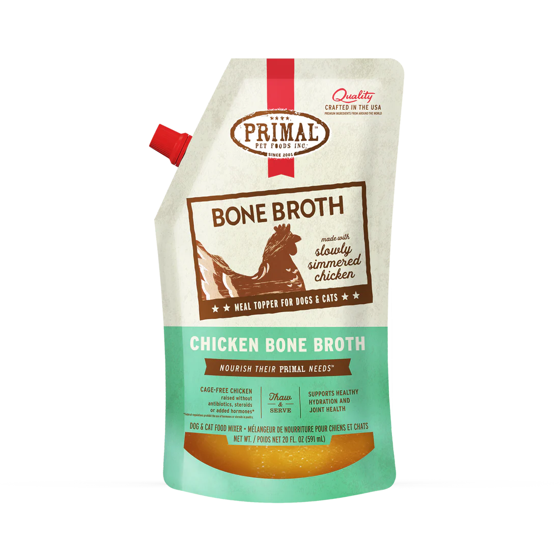 Primal Chicken Bone Broth for Dogs & Cats 20oz