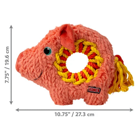 Kong Ringaroos Pig Dog Toy Medium