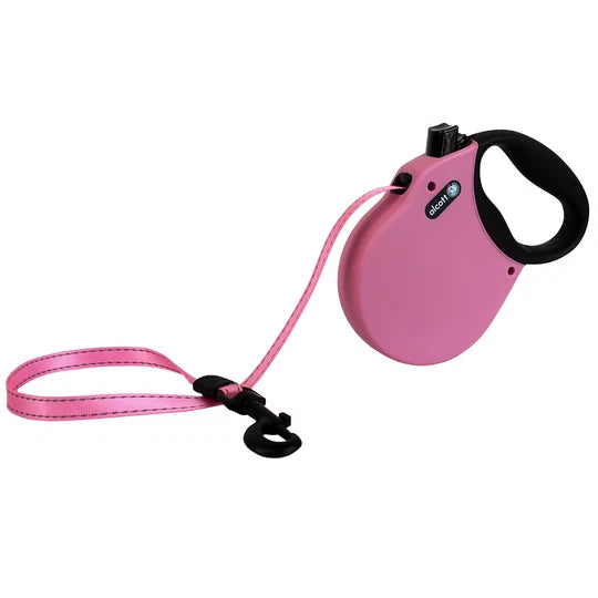 Alcott Adventures Retractable Reflective Leash Large Pink
