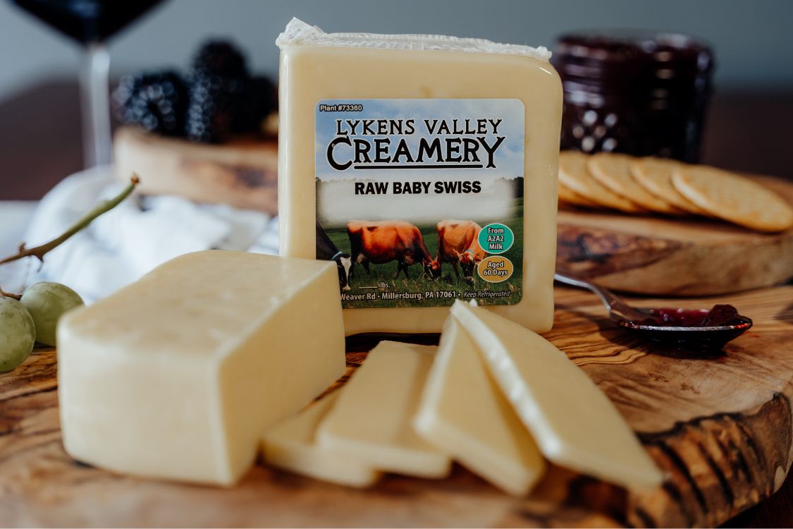 Raw Grass-Fed Baby Swiss Cheese - 8 oz