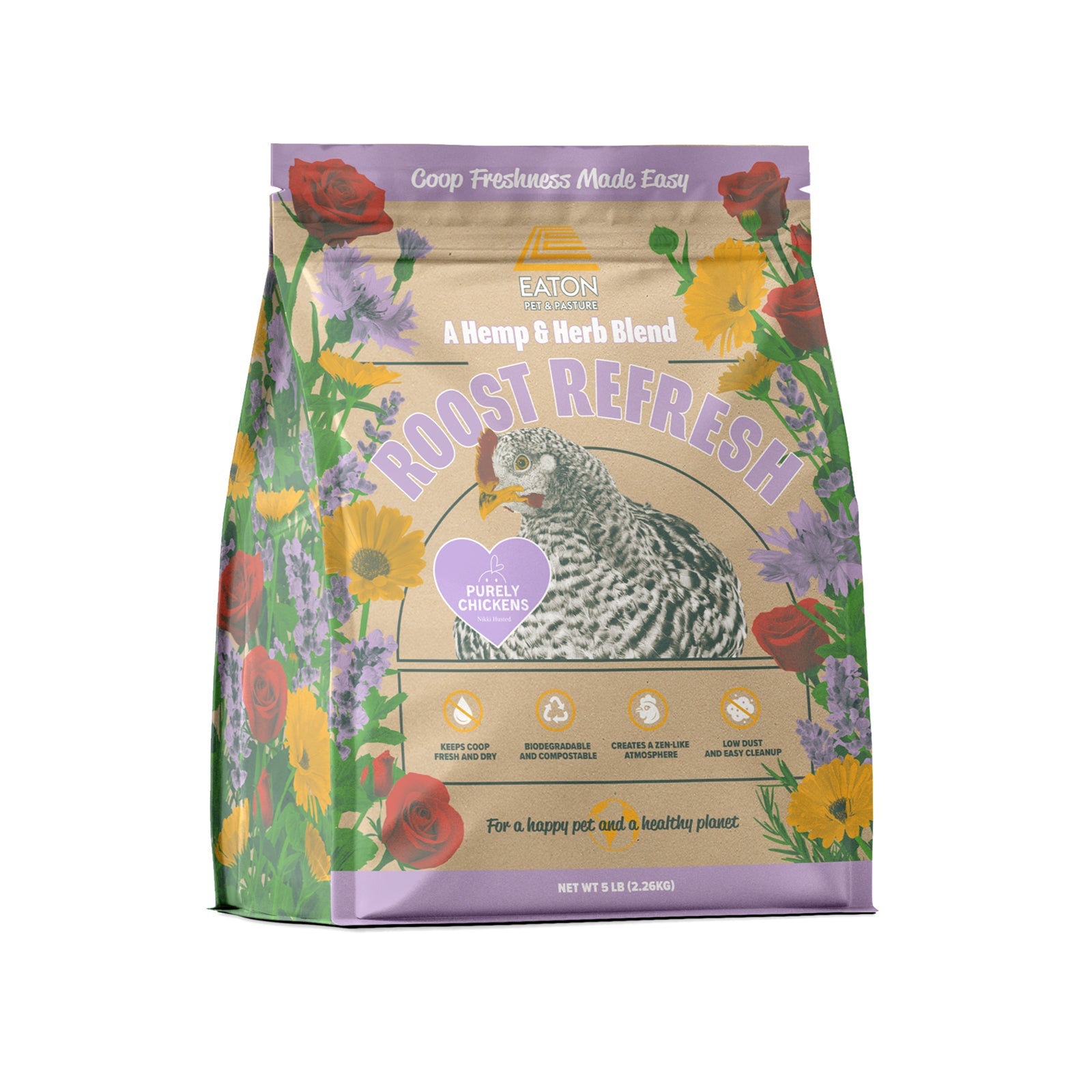 Roost Refresh, Hemp & Herb Blend, Coop Freshness Made Easy (5 LB)