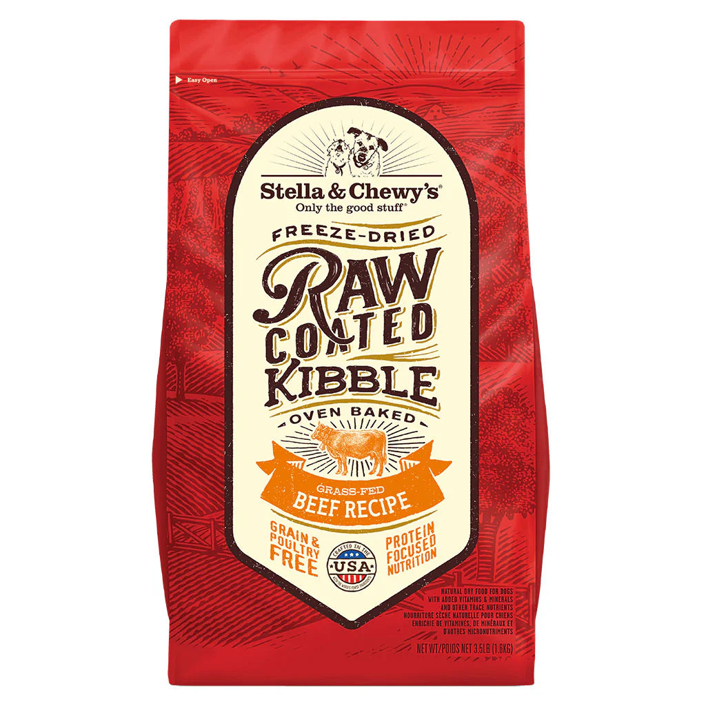Stella and Chewy's Grass-Fed Beef Raw Coated Kibble for Dogs 22lb