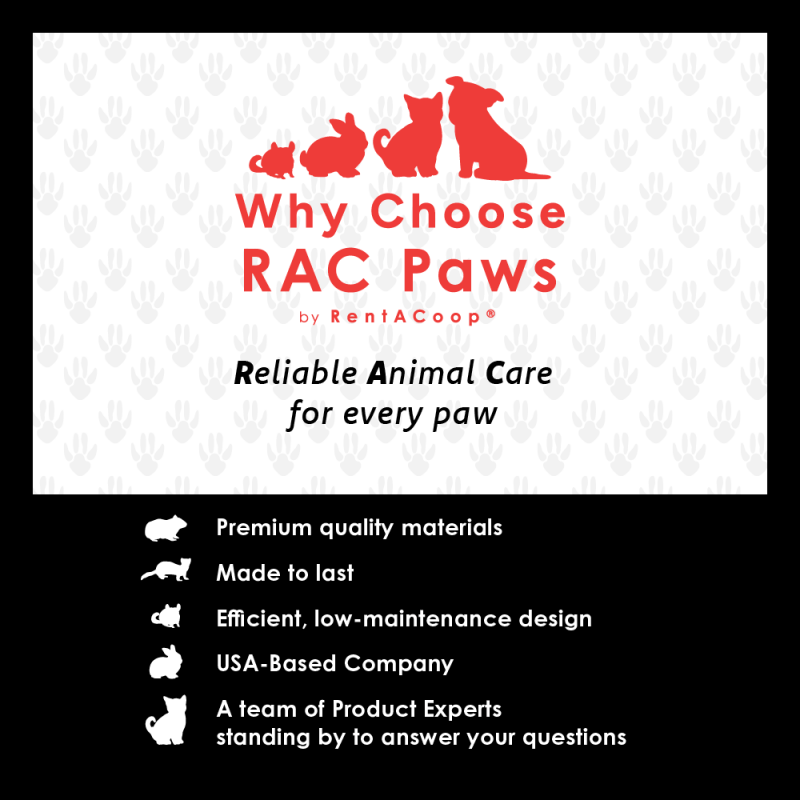 RAC Paws 64oz(2L) Small Animal Drinker with Sliding Lid and No-Drip Brass Nozzle