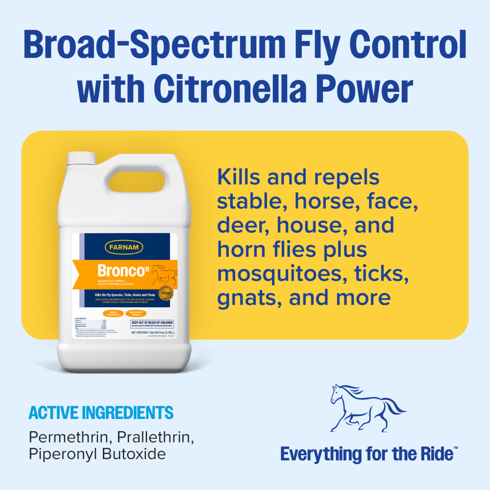 Farnam Bronco e Equine Fly Spray Plus Citronella Scent Spray Refill 1gal