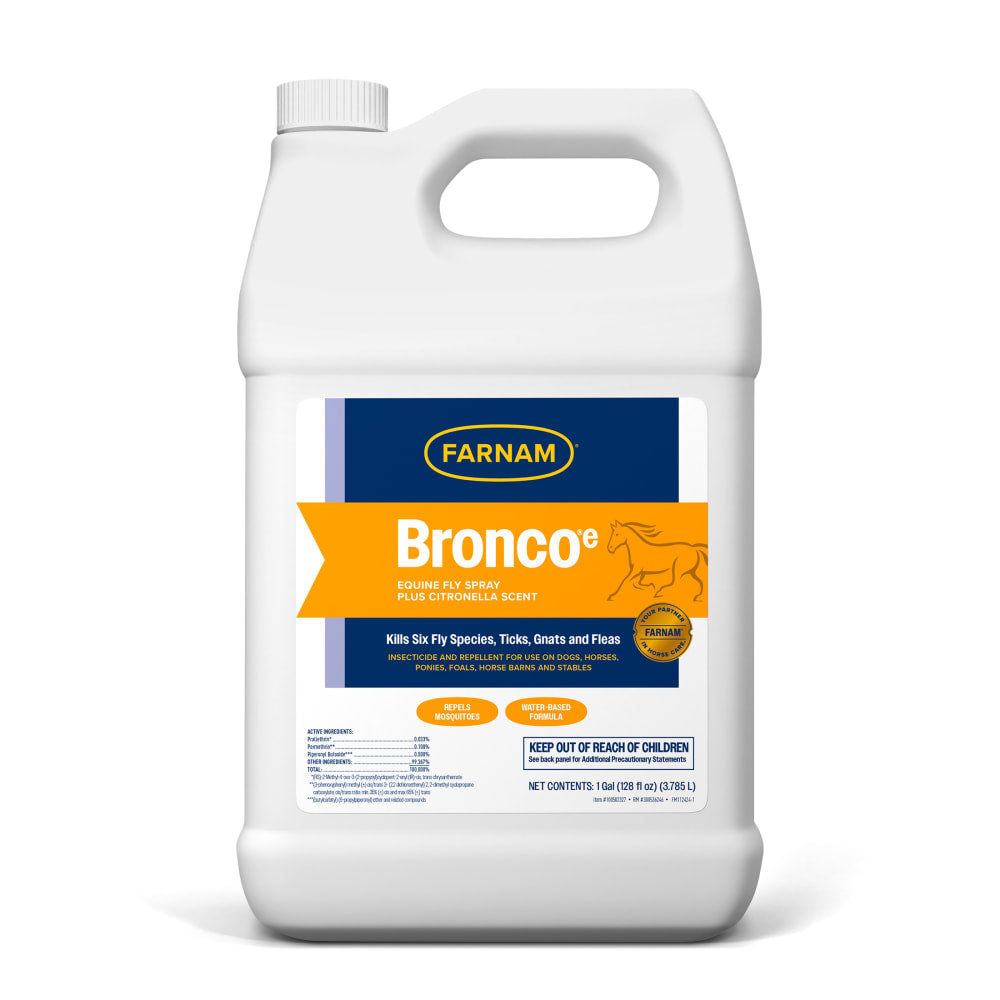 Farnam Bronco e Equine Fly Spray Plus Citronella Scent Spray Refill 1gal