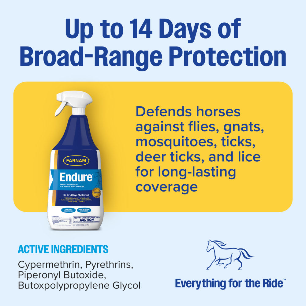 Farnam Endure Sweat-Resistant Fly Spray for Horses 32oz