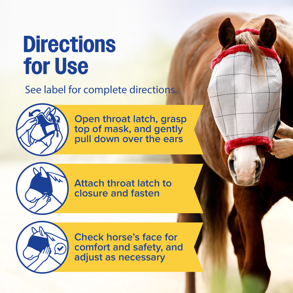 Farnam SuperMask II Horse Fly Mask Average without Ears Assorted Colors