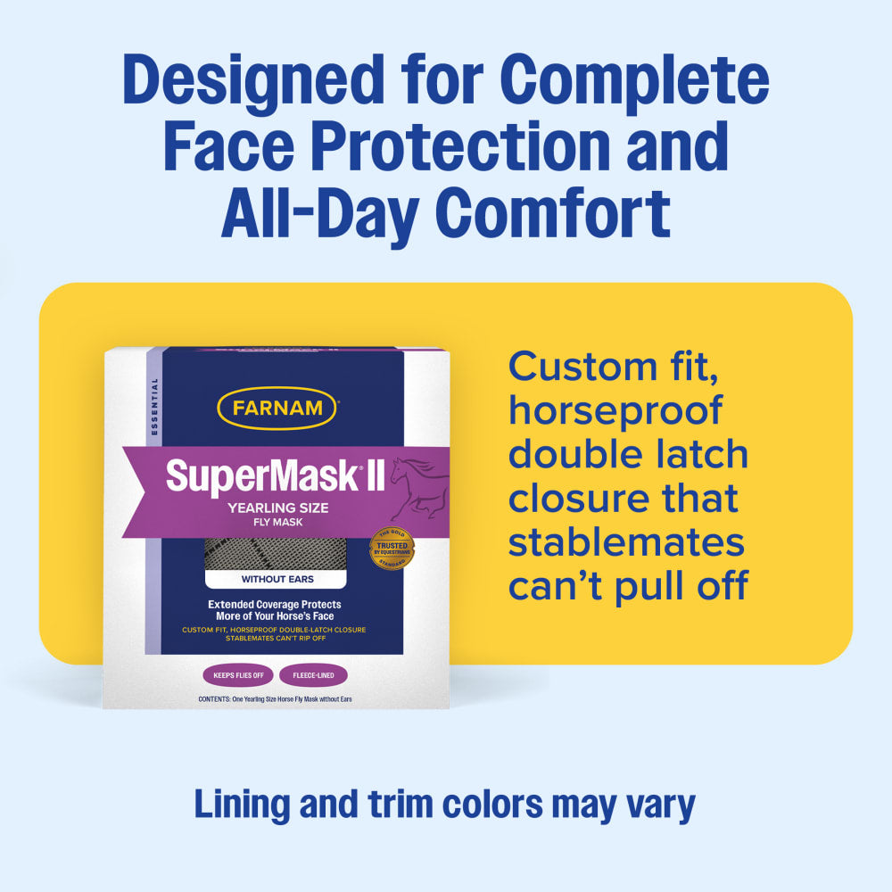Farnam SuperMask II Yearling Fly Mask without Ears Assorted Colors