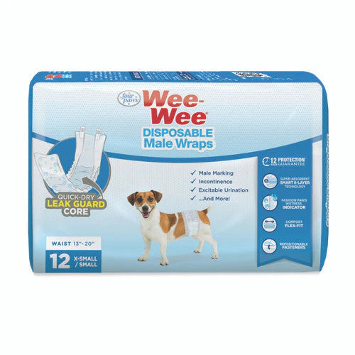 Wee-Wee Male Wraps S 12ct