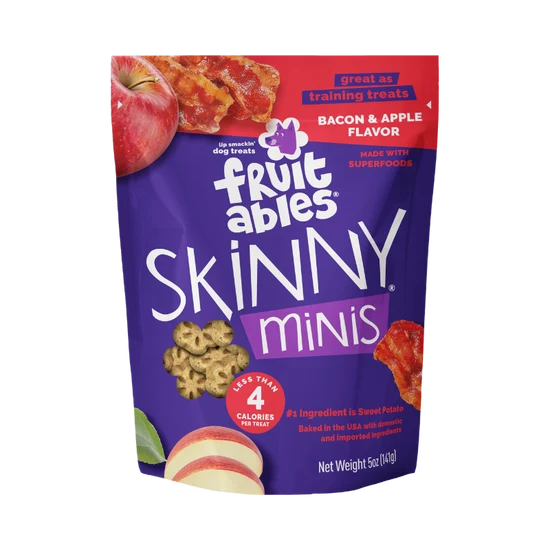 Fruitables Skinny Minis Apple Bacon Dog Treats 5oz