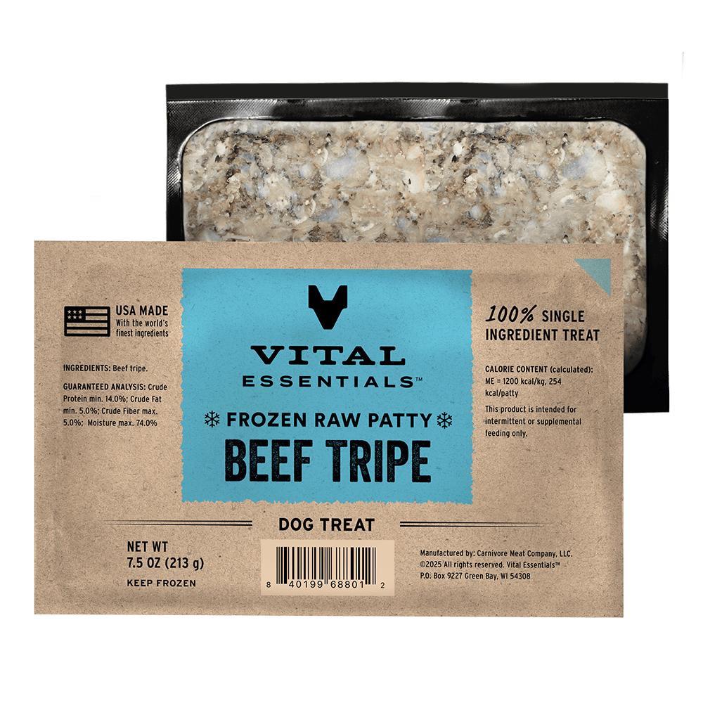 Vital Essentials Beef Tripe Frozen Patties 4.7lb
