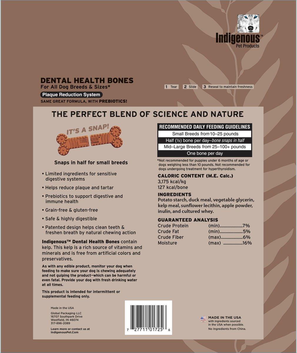 Indigenous Duck & Apple Flavored Dental Health Bones for Dogs 13ct