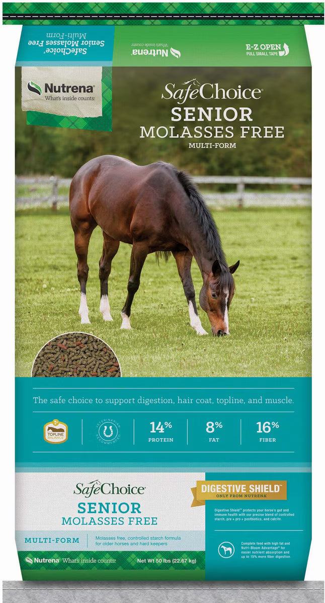 Nutrena SafeChoice Senior Molasses Free Horse Feed 50lb