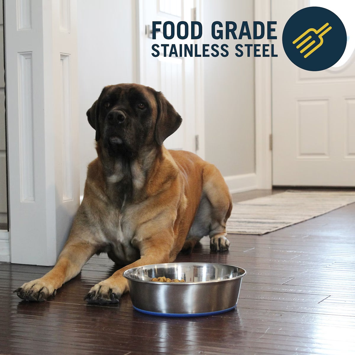 OurPets Durapet Premium Non-Skid Stainless Steel Dog Bowl 15 cups